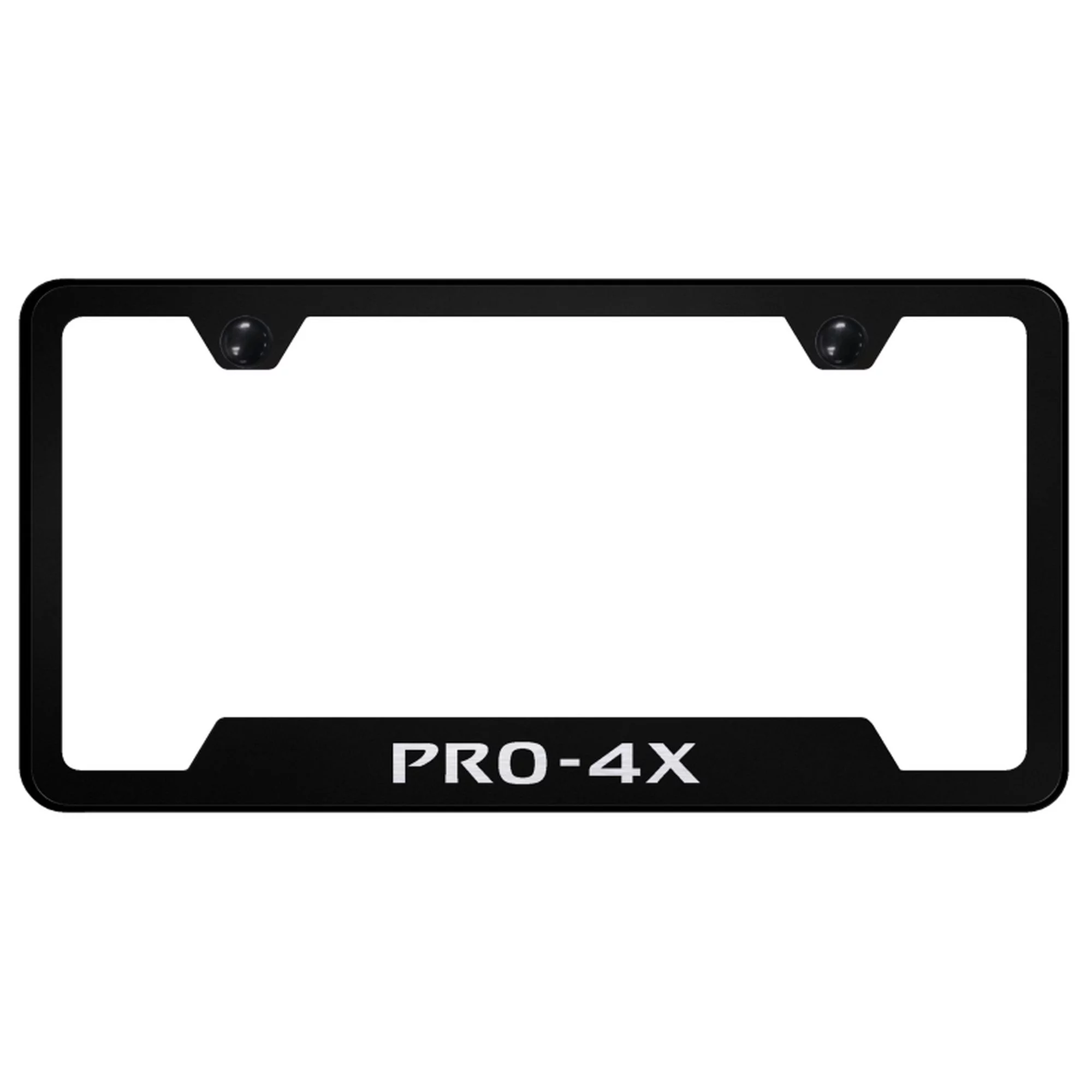 Nissan Pro-4X Laser Etched Logo Cut-Out License Plate Frame (Black)