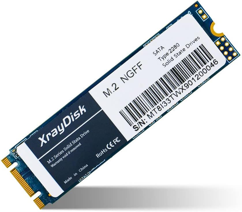 XrayDisk 1TB SSD with SLC Cache 3D NAND TLC M.2 2280 SATA III 6Gb/s Internal Solid State Drive SSD (Read/Write Speed up to 530/480 MB/s) 1000GB Compatible with Laptop & PC Desktop (1TB, A-Black) Pack of 2