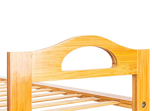 Free Standing Bamboo Shoe Rack, 4 Tier, Espresso, 100% Natural Bamboo, Sturdy, Eco-Friendly, Non-Toxic, Customizable, Easy Assembly, Holds Up to 16 Pairs of Shoes