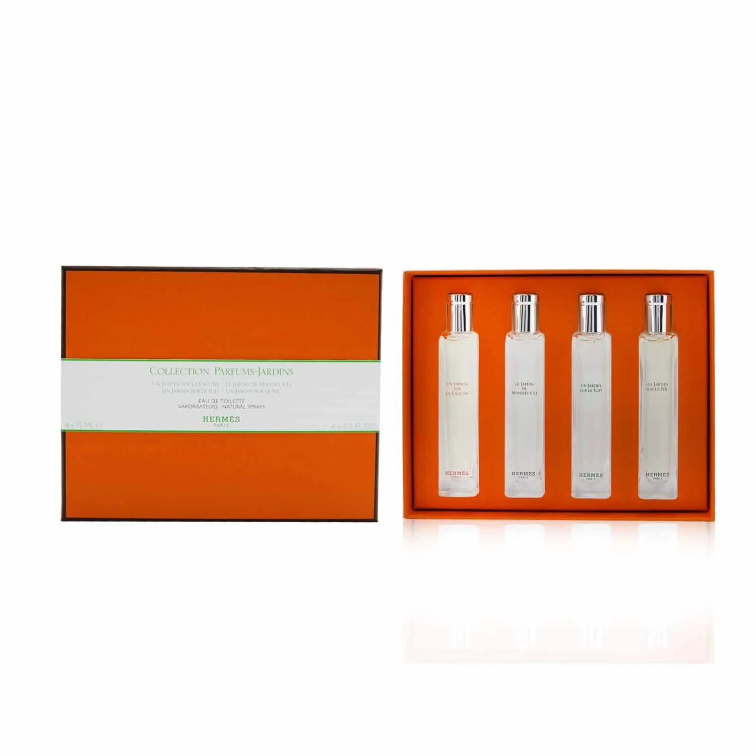 Hermes Jardins Eau De Toilette Travel Set: Un Jardin Sur La Lagune, Le Jardin De Monsieur Li, Un Jardin Sur Le Toit, Un Jardin Sur Le Nil  4x15ml/0.5oz