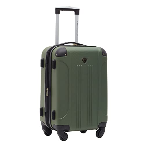 Travelers Club Chicago Hardside Expandable Spinner Luggage, Teal, 20