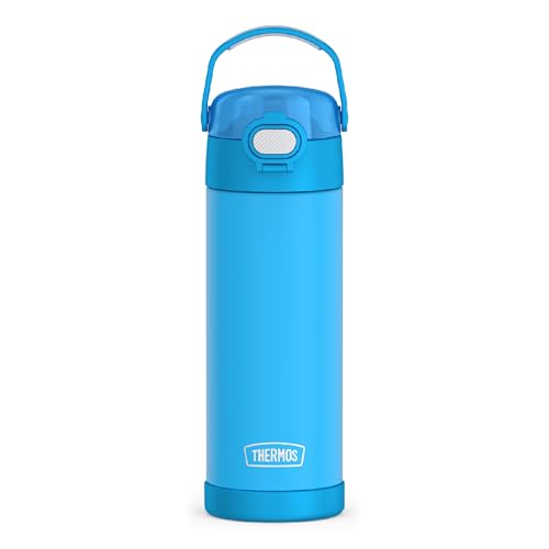 THERMOS FUNTAINER 16 Ounce Stainless Steel Vacuum Insulated Bottle with Wide Spout Lid, Apricot