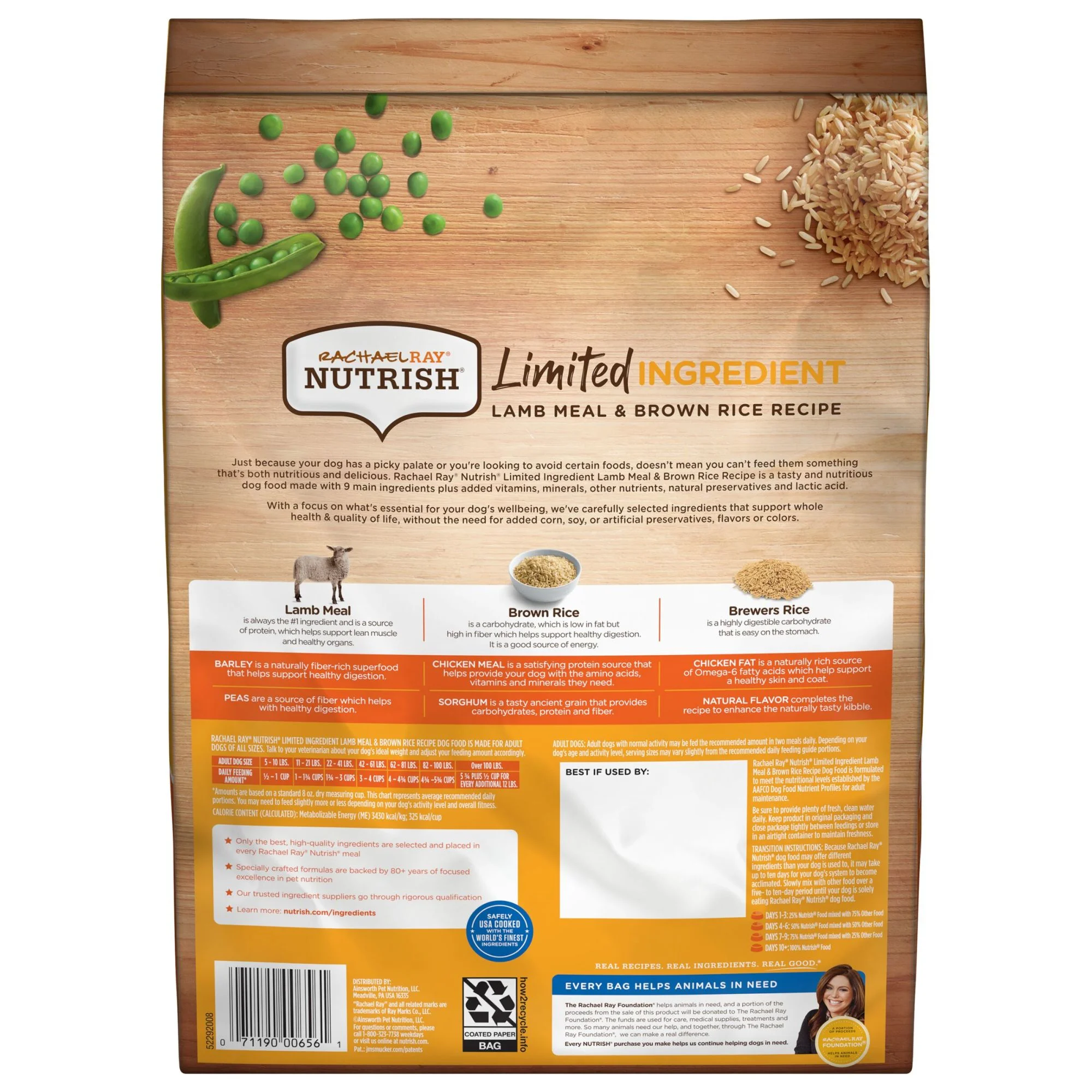 Rachael Ray Nutrish Limited Ingredient Dog Food, Lamb Meal & Brown Rice Recipe, 6 lb. Bag