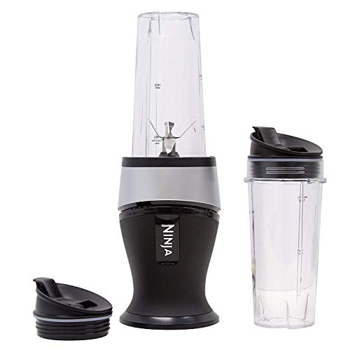 Ninja Personal Blender for Shakes, Smoothies, Food Prep, and Frozen Blending with 700-Watt Base and (2) 16-Ounce Cups with Spout Lids (QB3001SS) (Renewed)