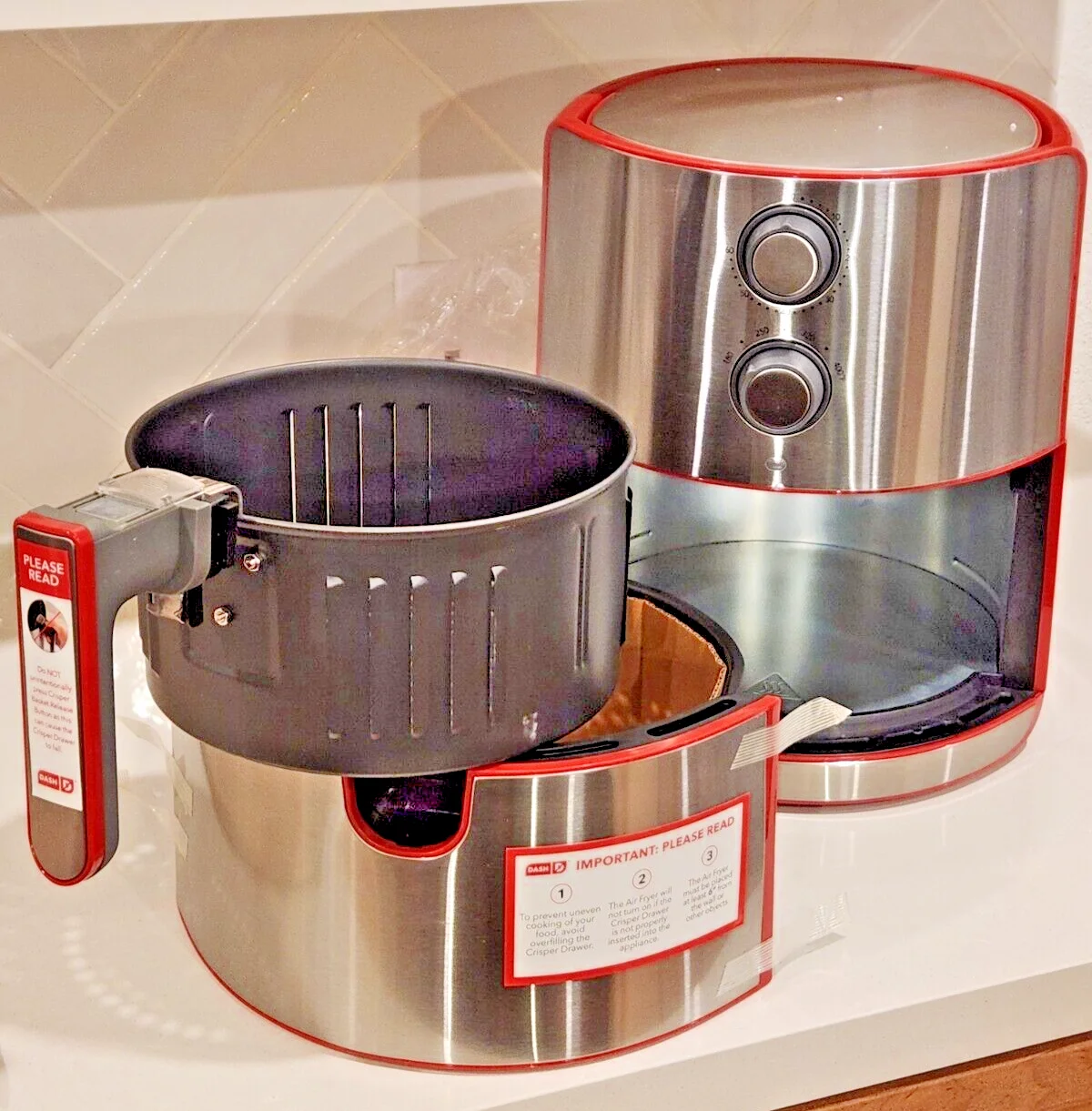 DASH Chef Series 5Quart Nonstick Air Fryer with AirCrisp Technology