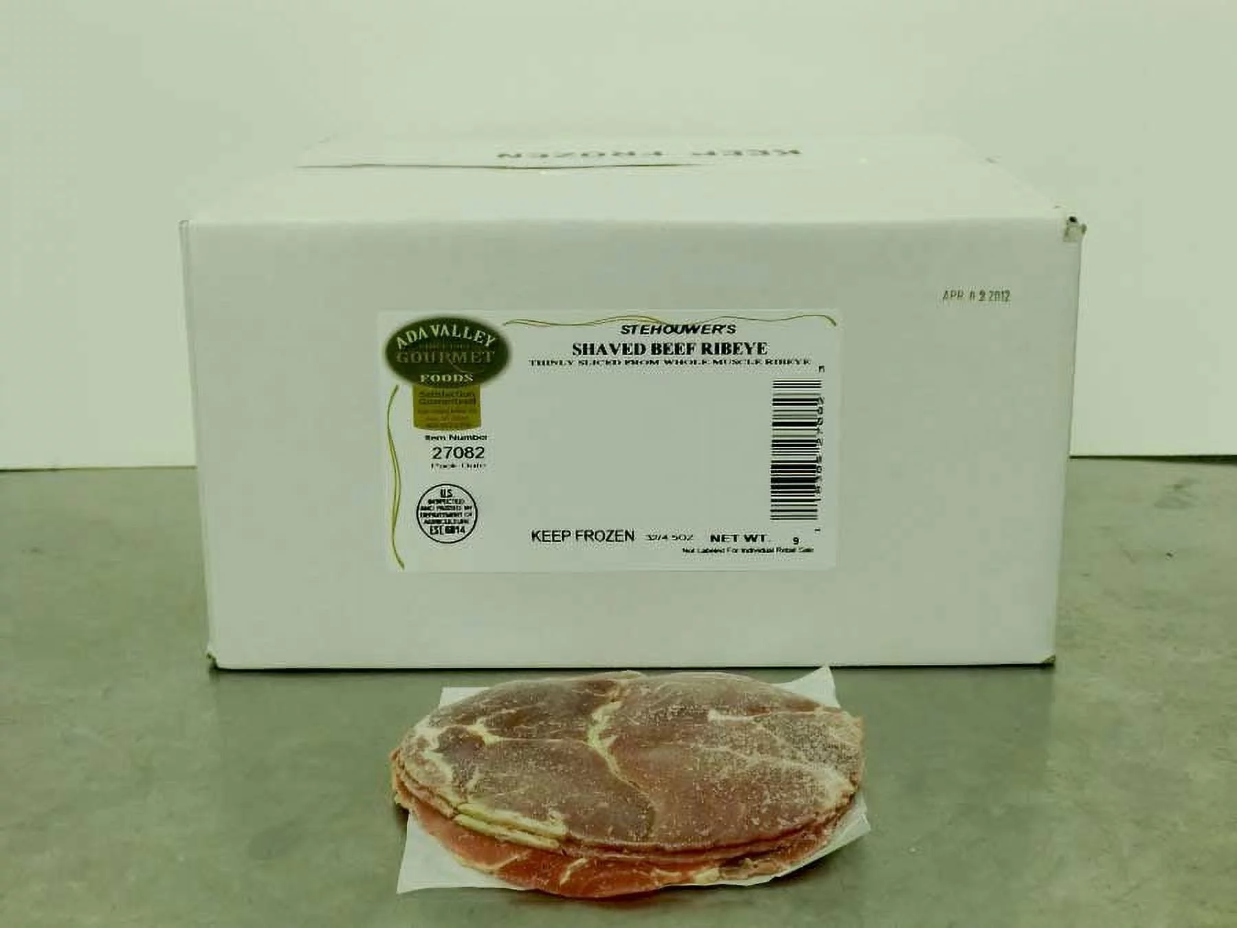 Stehouwers Shaved Beef Ribeye, 3 Ounce -- 48 per Case.