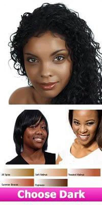 Glam Air Airbrush Water-based Large 0.50 Fl. Oz. Bottles of Foundation in 5 Assorted Dark Satin Shades (For Dry to Normal Skin)