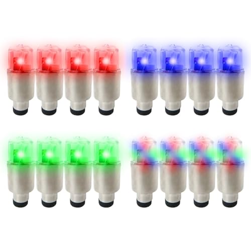6 Pack 2024 New Green Wheel Lights Cap LED Tire Valves Cap Light LED Tire Valve Stem Caps Neon Light Waterproof Wheel Spoke Lights LED Tire Lamp for Motorcycle Bicycle Car Accessories