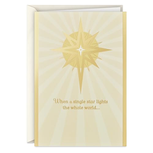Hallmark Boxed Religious Christmas Cards, Gold Foil Star (40 Cards and 40 Envelopes) Holy Season Blessings