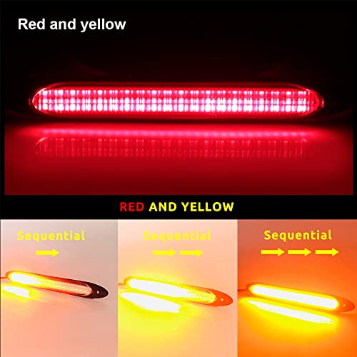 YSY Led Car DRL Daytime Running Lights Strip Waterproof 12V Auto Headlight Sequential Turn Signal Yellow Flow Day Light Universal 2Pcs (34.5cm, white and yellow)