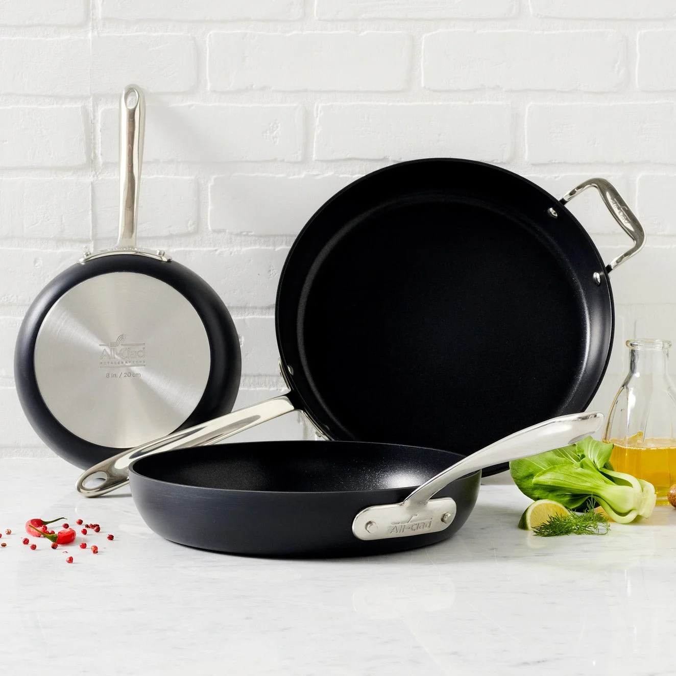 All-Clad Hard-Anodized Fry Pan Set - 3 Pieces
