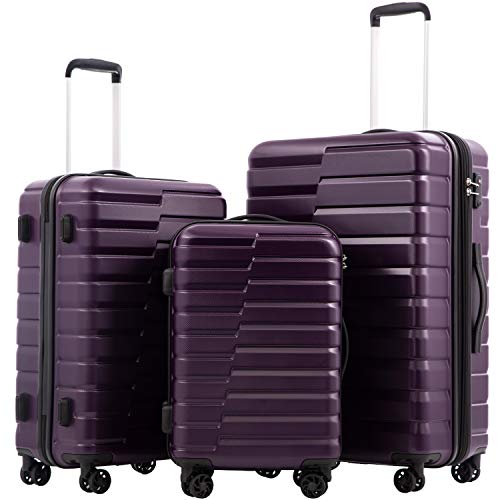 Coolife Luggage Suitcase Carry on Hardside PC+ABS Spinner TSA Lock Telescopic Handle