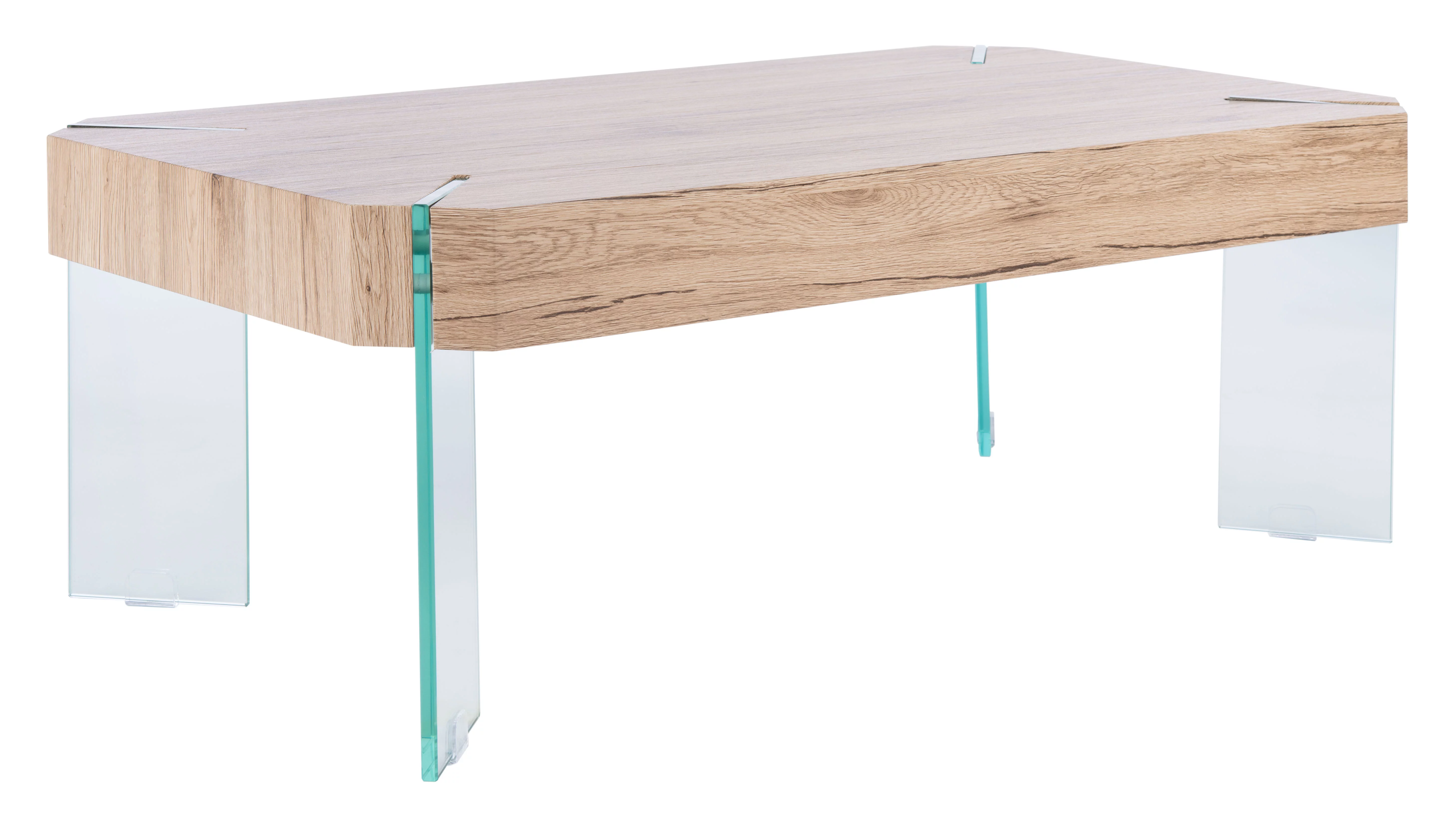 SAFAVIEH Katelyn Rect. Contemporary Glass Leg Coffee Table, Natural