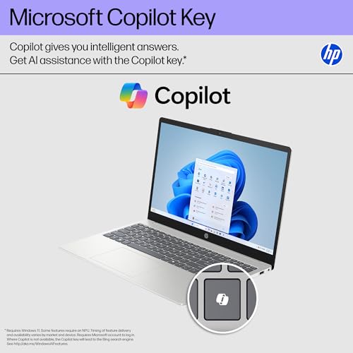 HP 15.6 inch Laptop, HD Touchscreen Display, AMD Ryzen 3 7320U, 8 GB RAM, 256 GB SSD, AMD Radeon Graphics, Windows 11 Home, Natural Silver, 15-fc0399nr