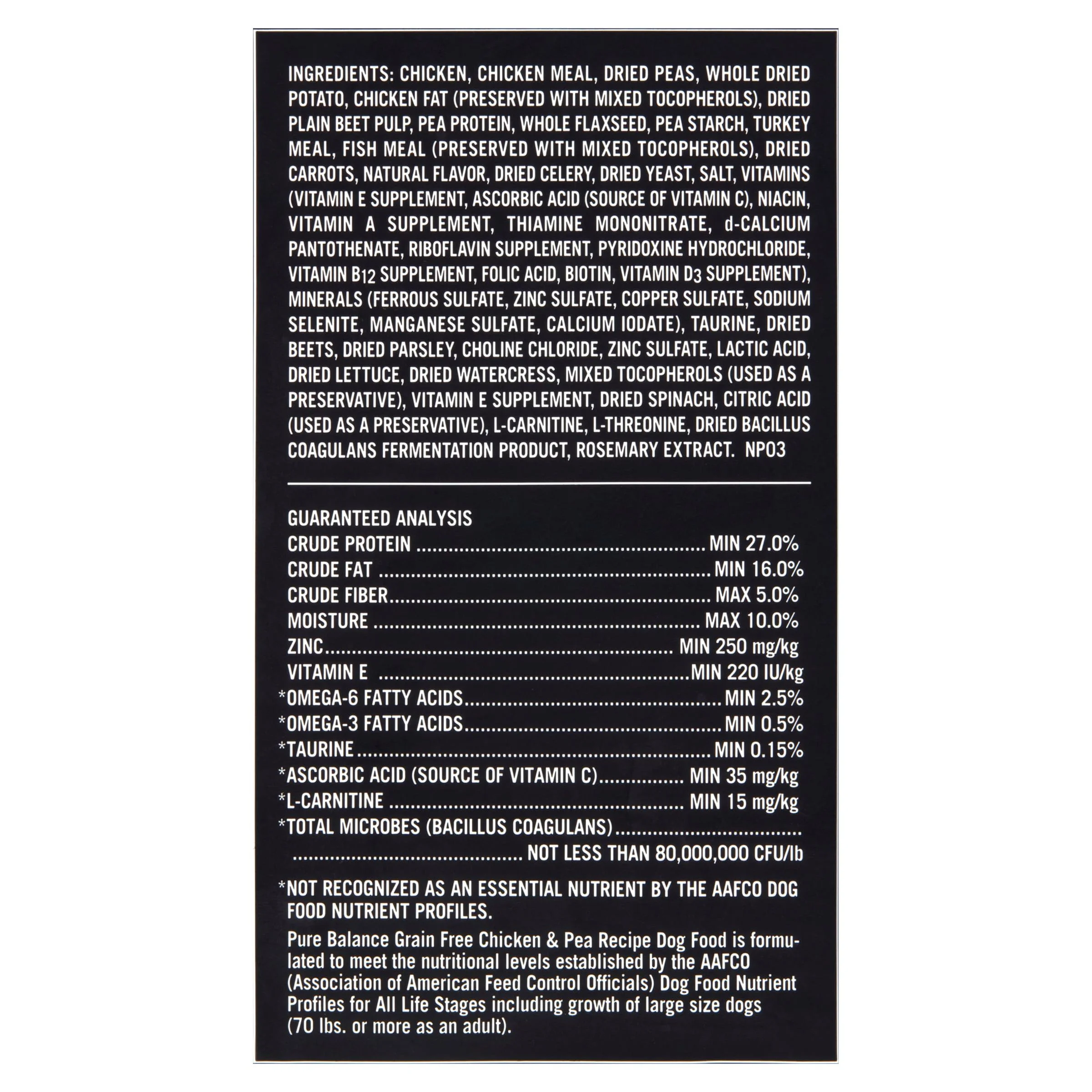 Pure Balance Chicken & Pea Recipe Dry Dog Food, Grain-Free, 11 lbs