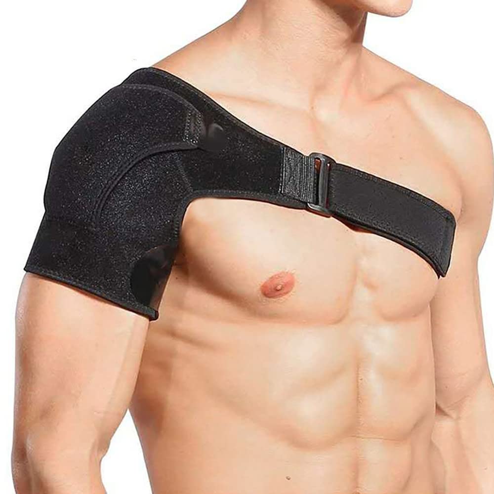 Adjustable Shoulder Brace for Men & Women-Compression Shoulder Support Brace for Stability,Torn Rotator Cuff, AC Joint Pain Relief with Ice Pack Pocket, Left and Right Arm Fits