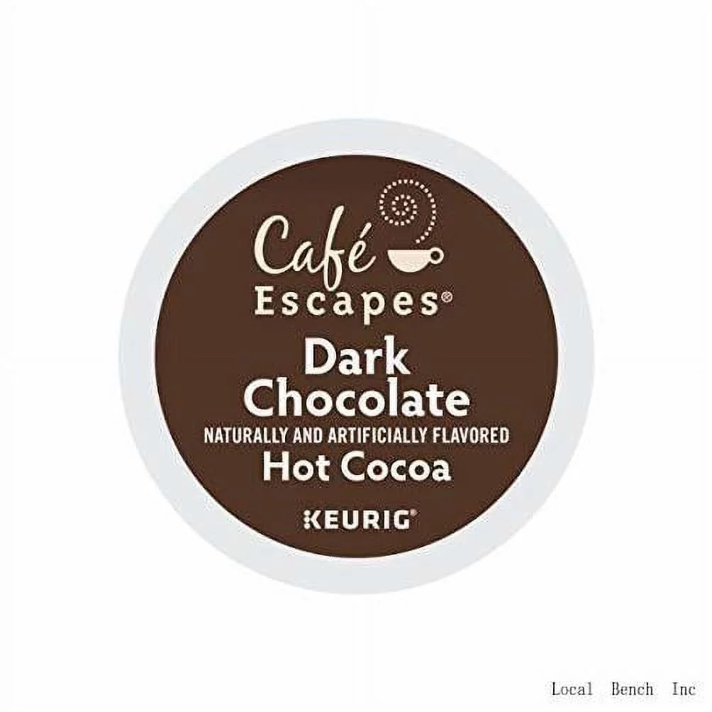 Cafe Escapes, Dark Chocolate Hot Cocoa, Single-Serve Keurig K-Cup Pods, 48 Count (2 Boxes Of 24 Pods)