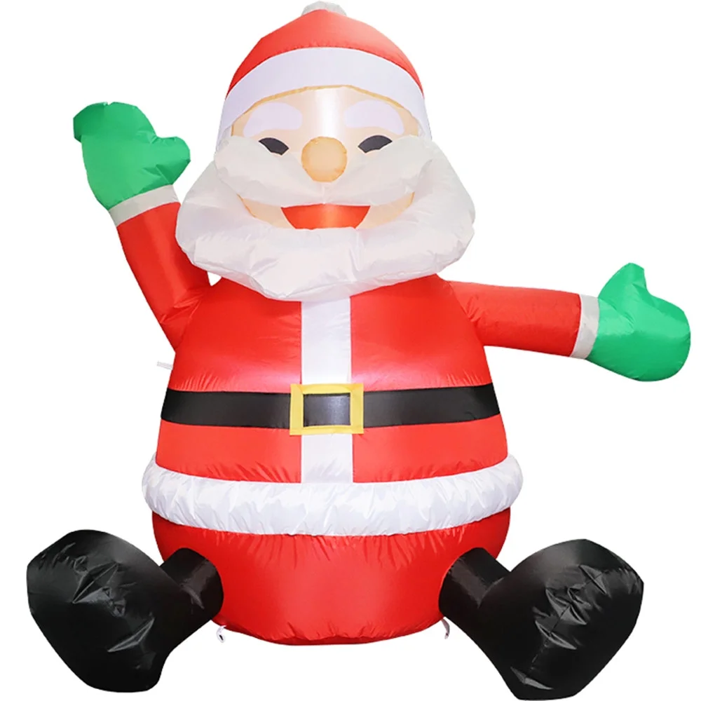 PMU Christmas - Holiday Sitting Santa Claus Inflatable Decorations 4ft for Indoor Outdoor Yard Garden (1/pkg) Pkg/1