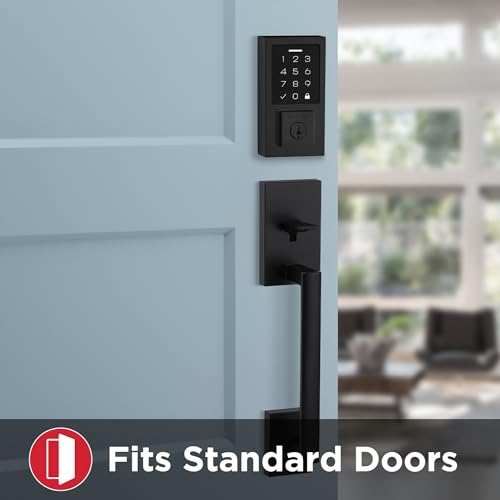 Kwikset SmartCode 270 Keyless Electronic Contemporary Touchpad Deadbolt, Auto Door Lock, SmartKey Re-Key Security, Matte Black