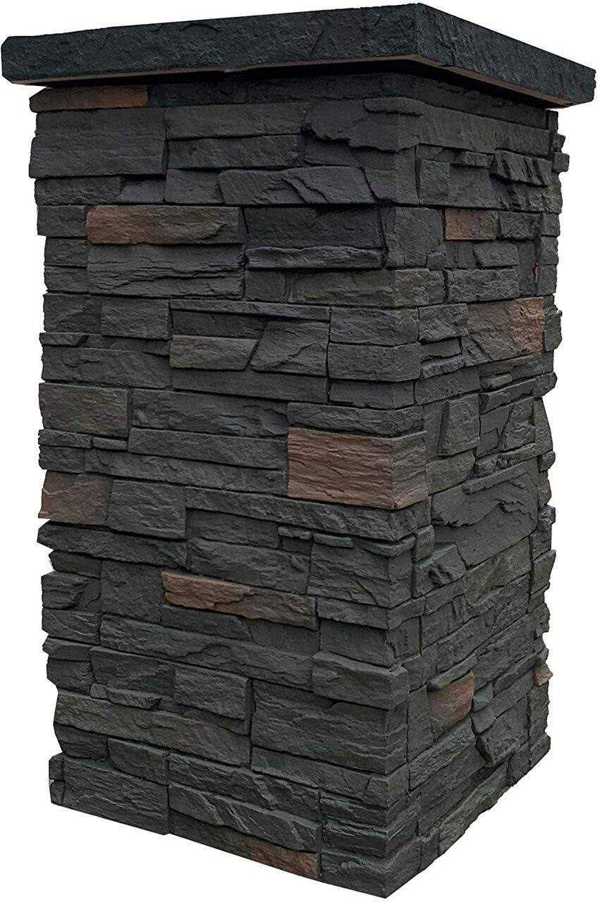 NextStone Country Ledgestone 30 in. x 16 Faux Polyurethane Stone Column Siding Wrap