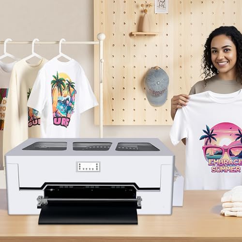 DTF Printer Machine - with XP600 Printhead, Faster Speed Higher Resolution 5760 * 1440dpi, T Shirt Printer DTF Transfer Machine with Roll Feeder, White Ink Mixing System (L8050)