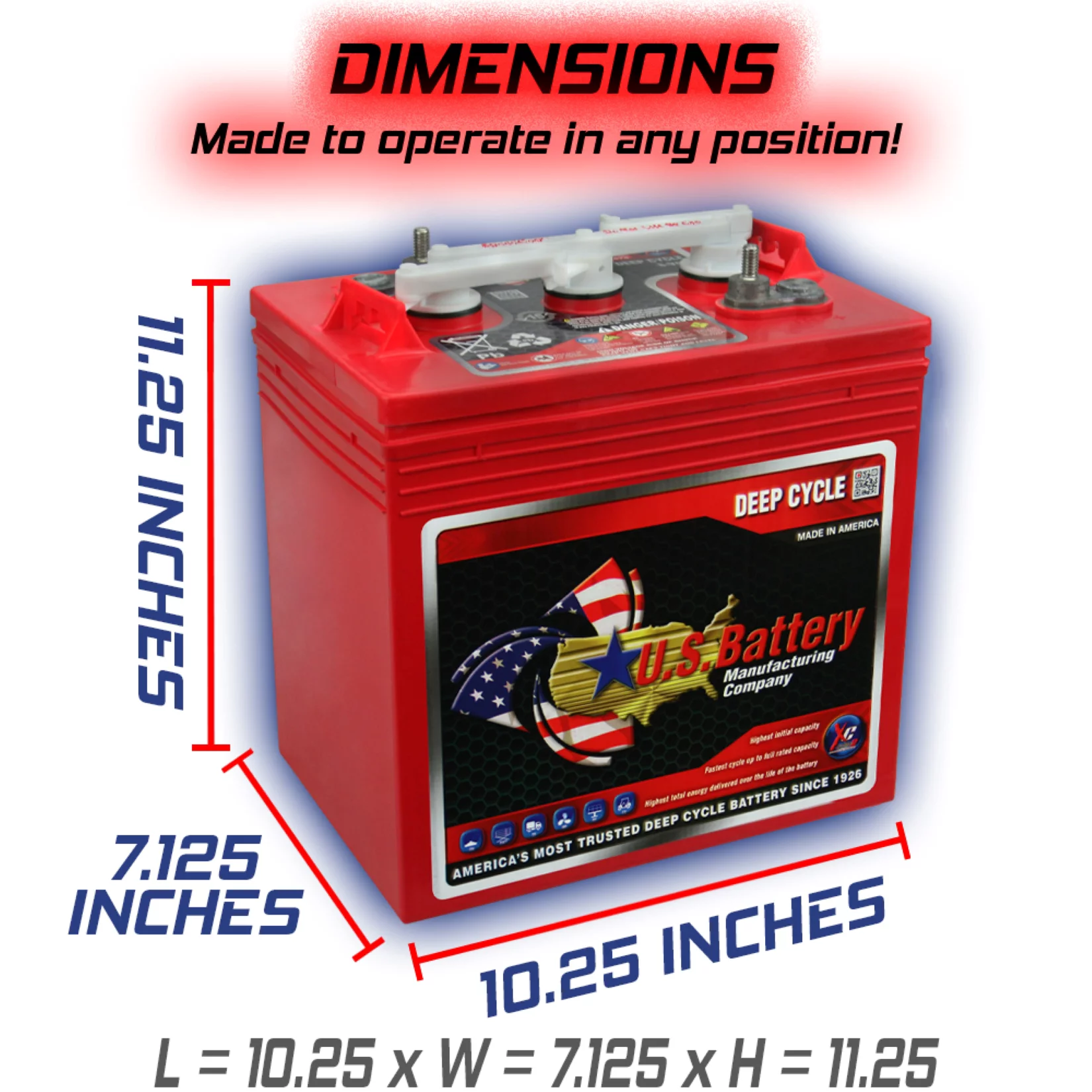 US2200XC Replaces T-105 6V Volt Deep Cycle Golf Cart, Solar, Marine, RV and Industrial Use Batteries - 4 Pack
