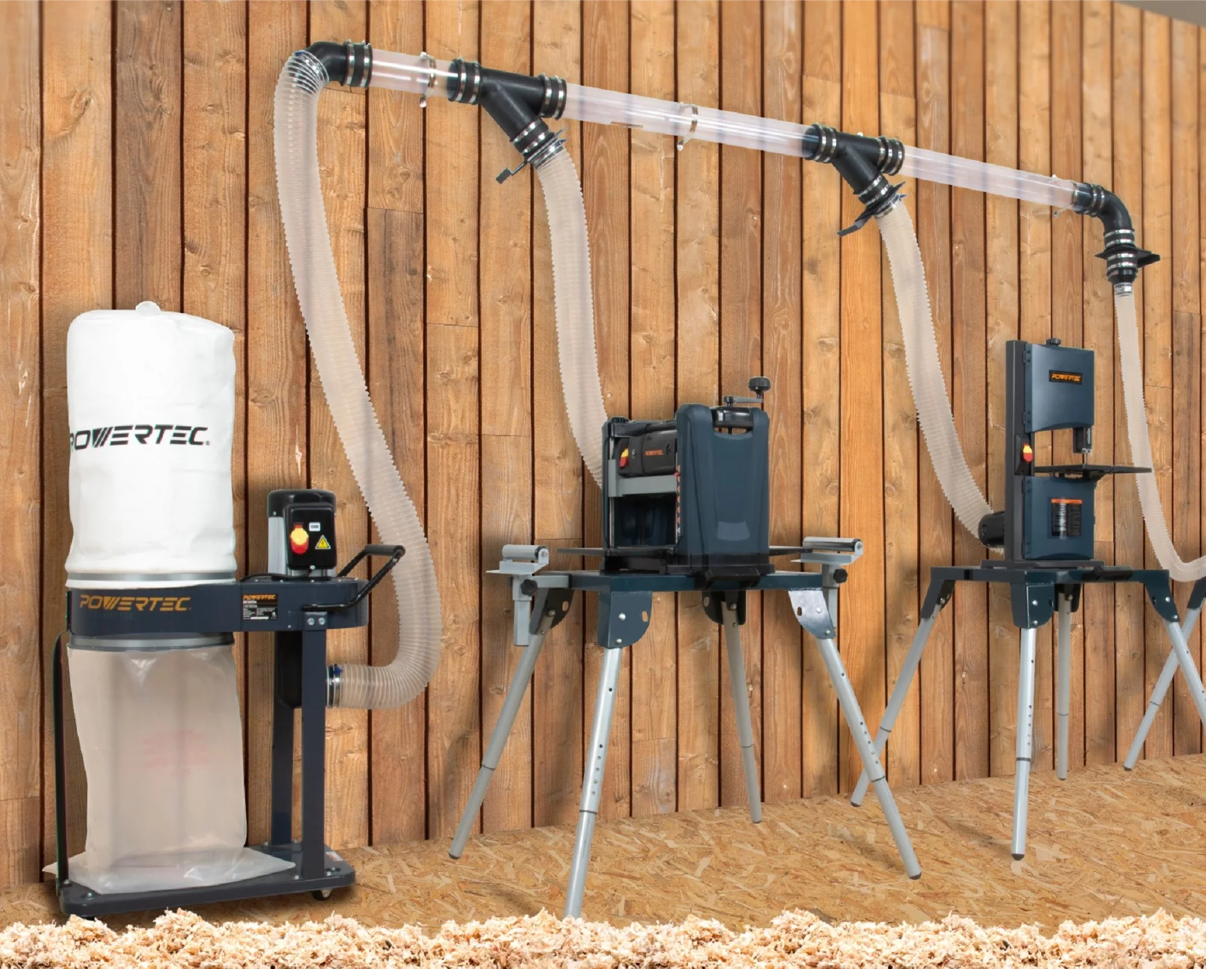 POWERTEC 4-inch x 36-Inch Long, Clear PVC Dust Collection Pipe, Rigid Plastic Tubing (70272)