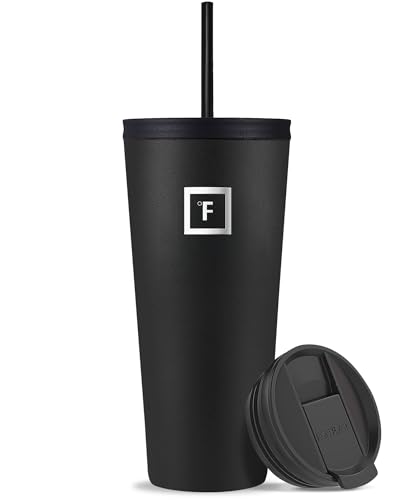 IRON °FLASK Classic Tumbler - Vacuum Insulated Stainless Steel Water Bottle, Double Walled, Drinking Cup, Insulated Travel Mug (Cotton Candy, 24 oz Solid Lid)