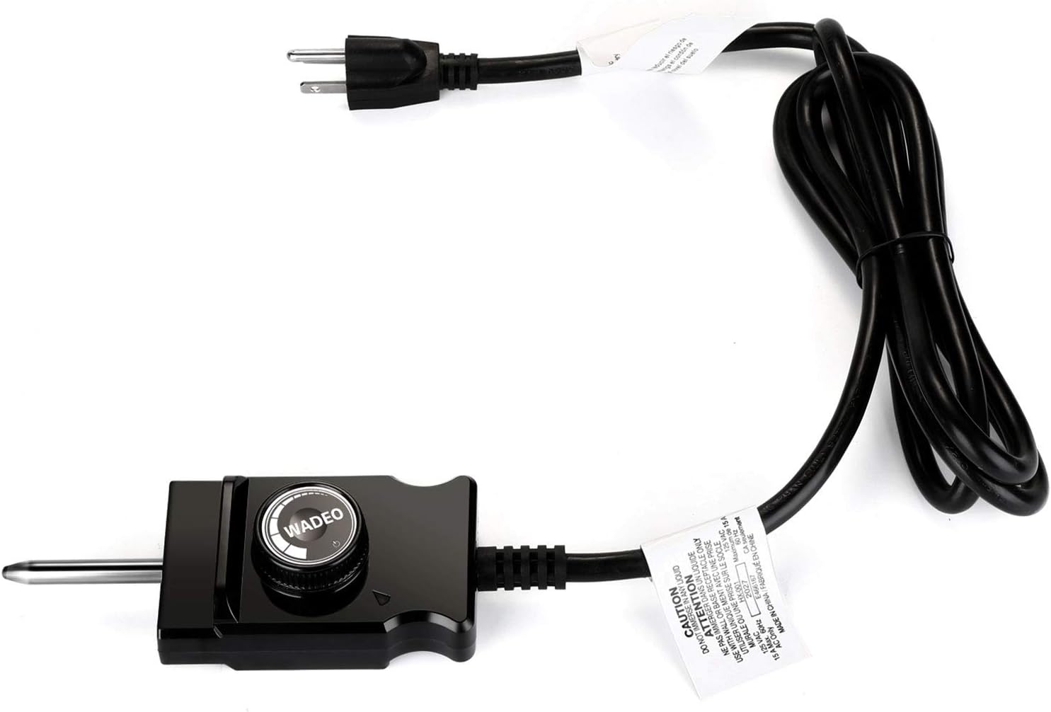 WADEO Adjustable Thermostat Probe Control Cord for Masterbuilt Smokers Cord Replacement.(15A Max, 110V)