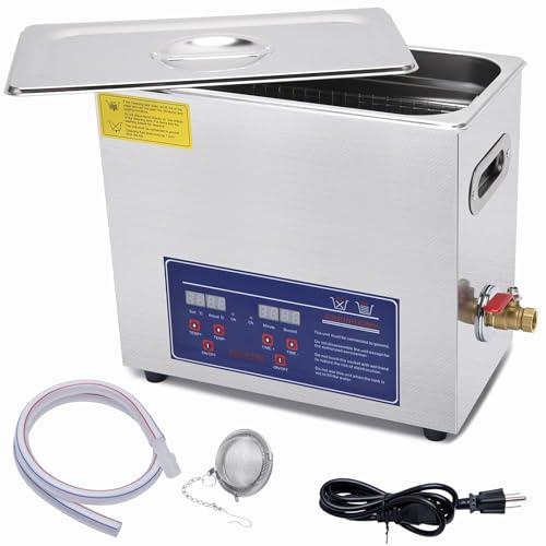 Heated Ultrasonic Parts Cleaner 3L Industrial Ultrasonic Carburetor Cleaner Machine with Digital Timer, Ultrasonic Parts Cleaner Automotive for Coin Dental Watch Cleaning, 110V