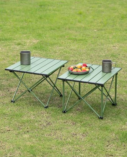 iClimb Ultralight Compact Camping Folding Table with Carry Bag (Blue - S)