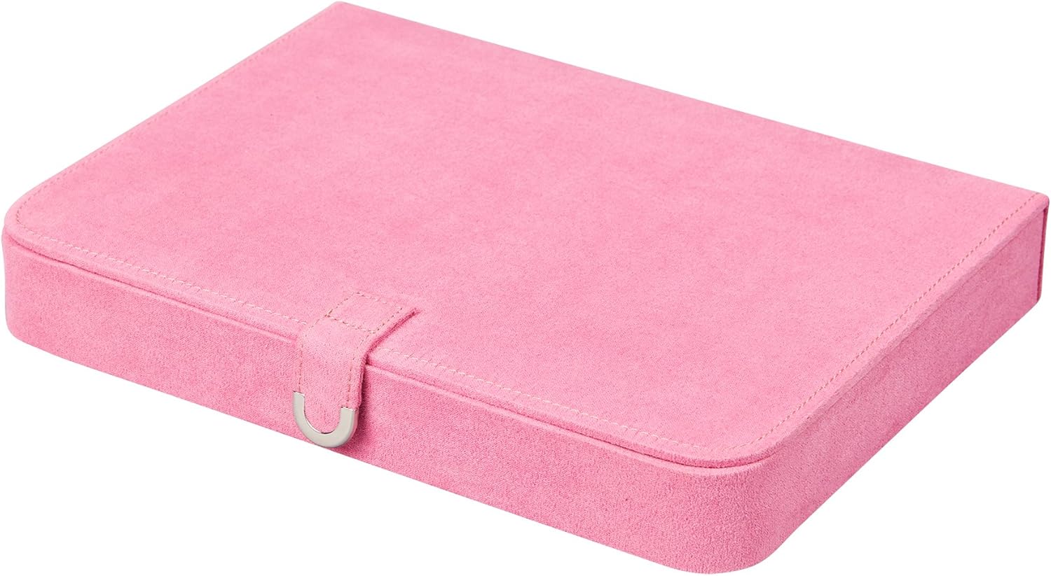 Mele & Co. Cameron Plush Fabric Jewelry Box, Ring and Earring Organizer (Pink)