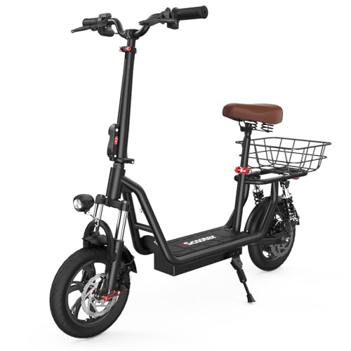 iScooter Electric Scooter with Seat, 37/21 Miles Long Range & 28/19/15.6 MPH Top Speed, 14