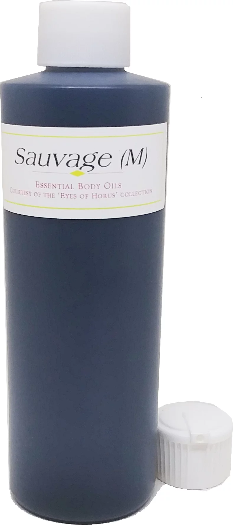 Sauvage - Type For Men Cologne Body Oil Fragrance [Flip Cap - HDPE Plastic - Dark Grey - 8 oz.]