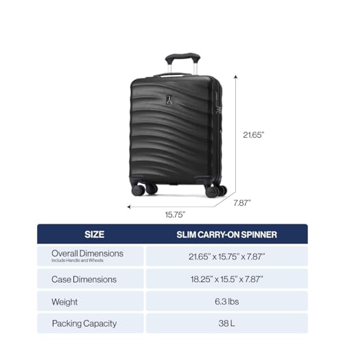 Travelpro Maxlite Air V2 Hardside Expandable Carry on Luggage, 8 Spinner Wheels, Lightweight Hard Shell Suitcase, TSA lock, Black, Carry On 21-Inch