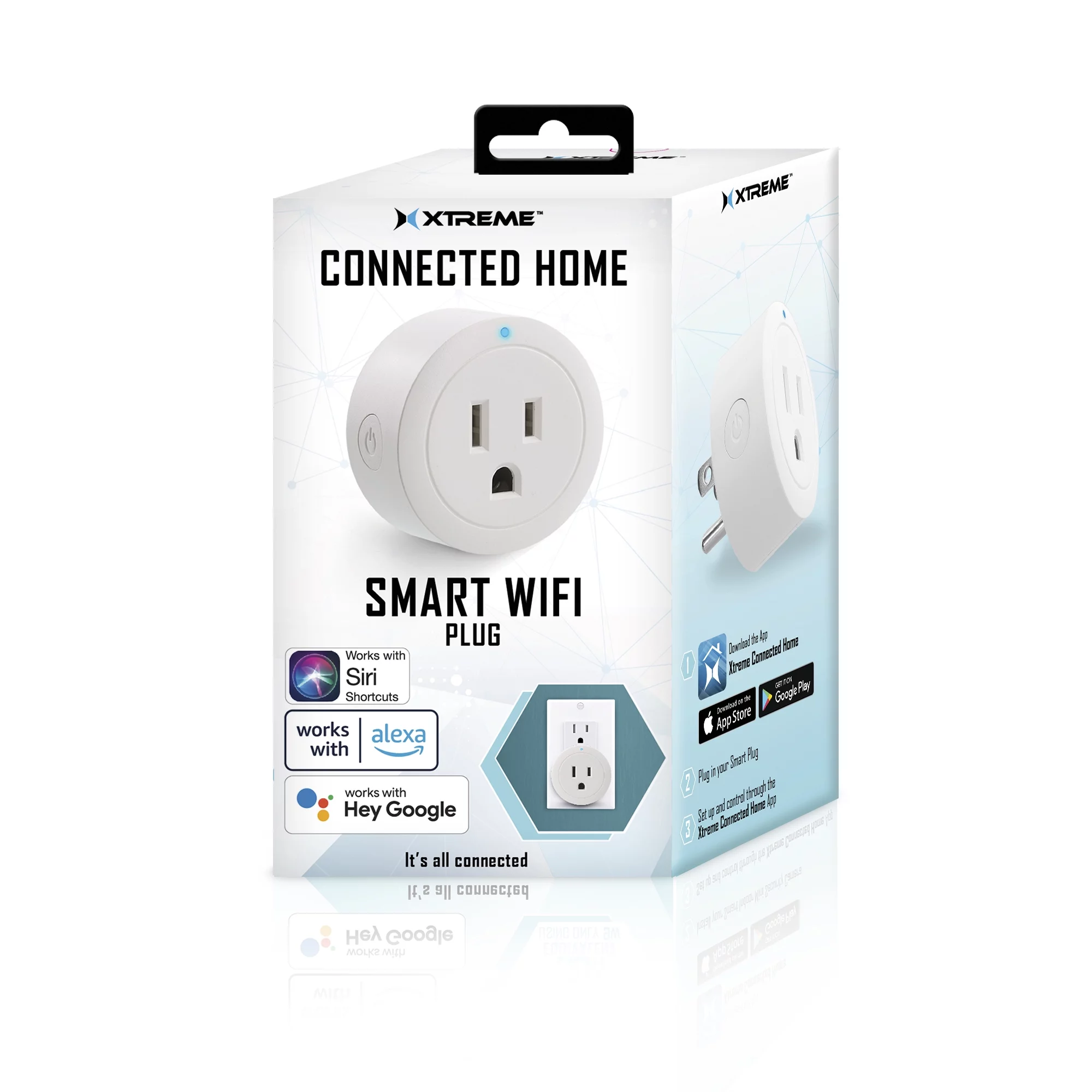 Xtreme Connected Home 4 Pack Smart Wifi Plug 10amp - Voice Control, Schedules, Remote Control, No Hub Required