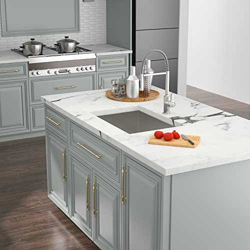 Kichae 12“ Deep Laundry Sink Undermount - 24 Inch Black Undermount Utility Sink Stainless Steel Single Bowl Under Counter Handmade Laundry Utility Room Basin