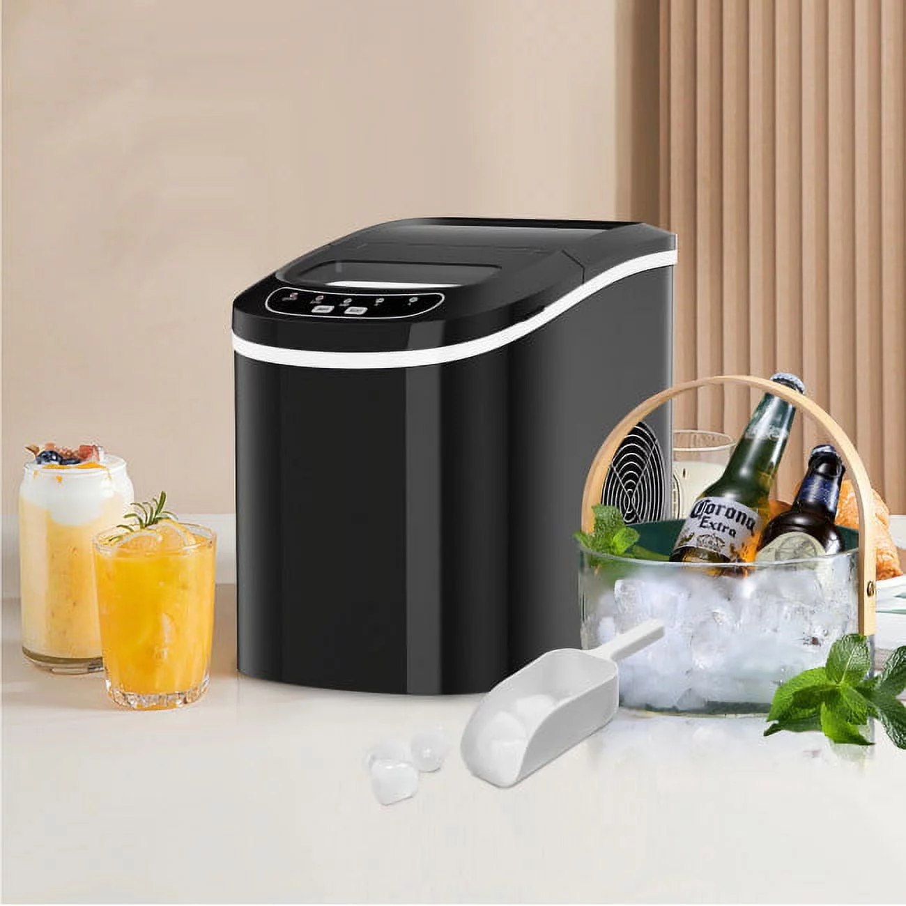 Portable Electric Ice Maker with Water Reservoir - Effortless Ice Production
