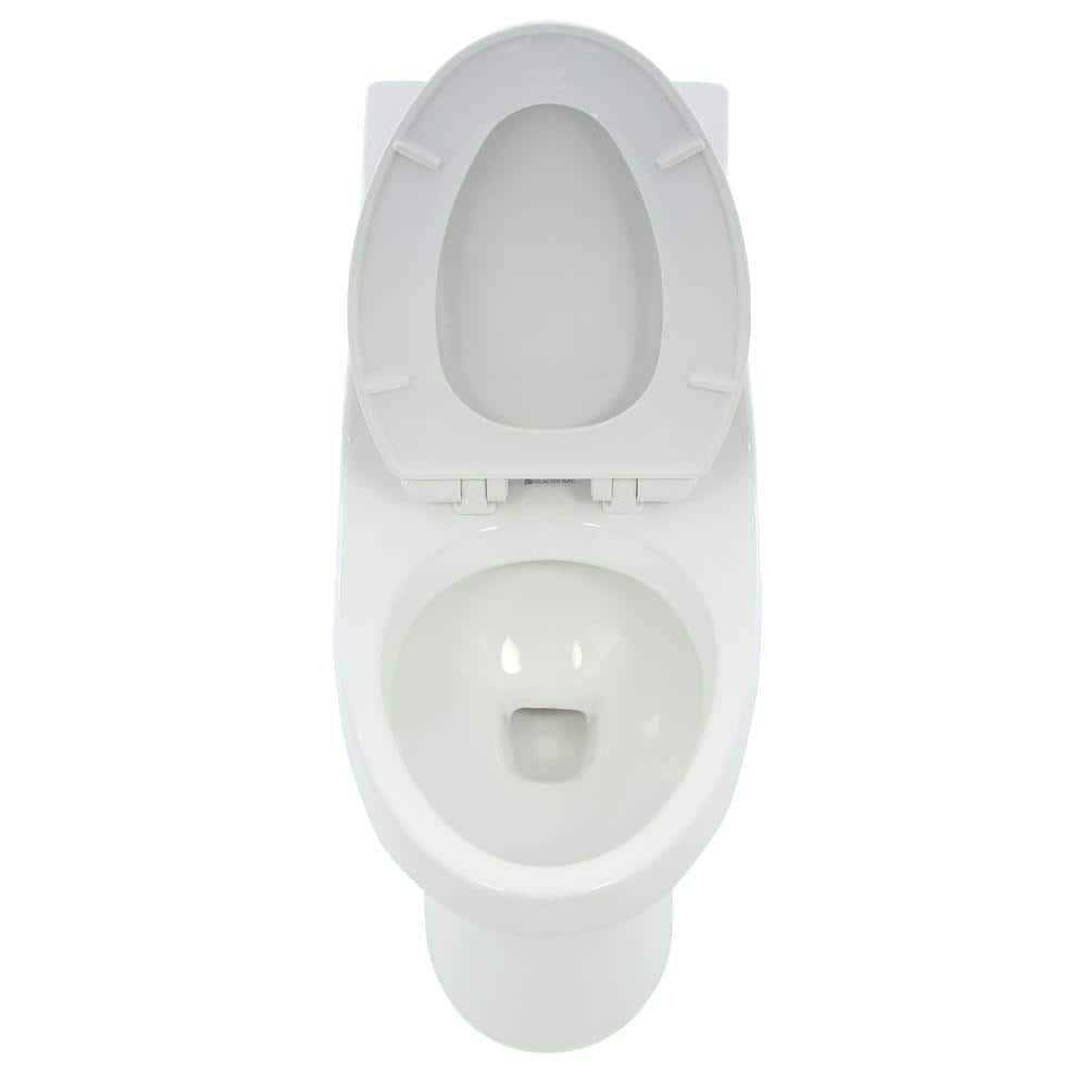 Glacier Bay 1-piece 1.1 GPF/1.6 GPF High Efficiency Dual Flush Elongated Toilet in White Slow-Close