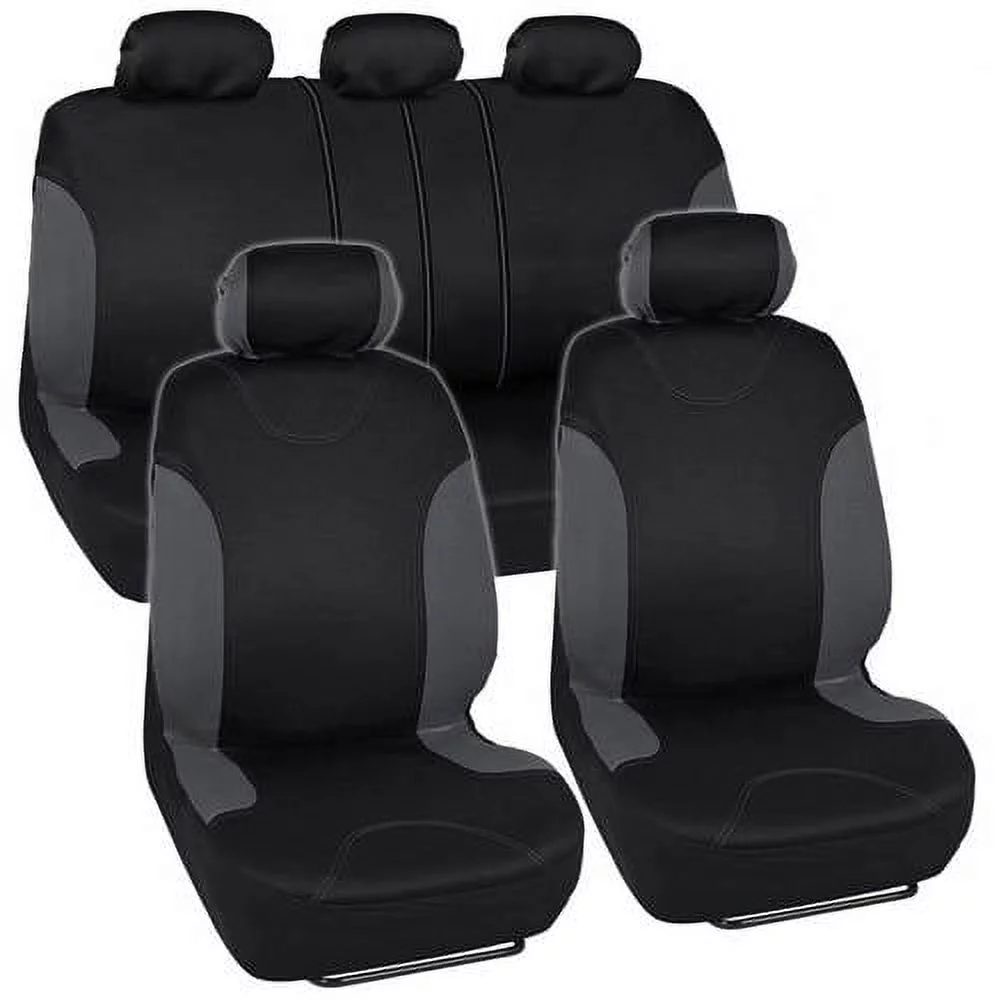 BDK Stylish Design Car Seat Covers with Floor Mats and Stering Wheel Cover Full Set