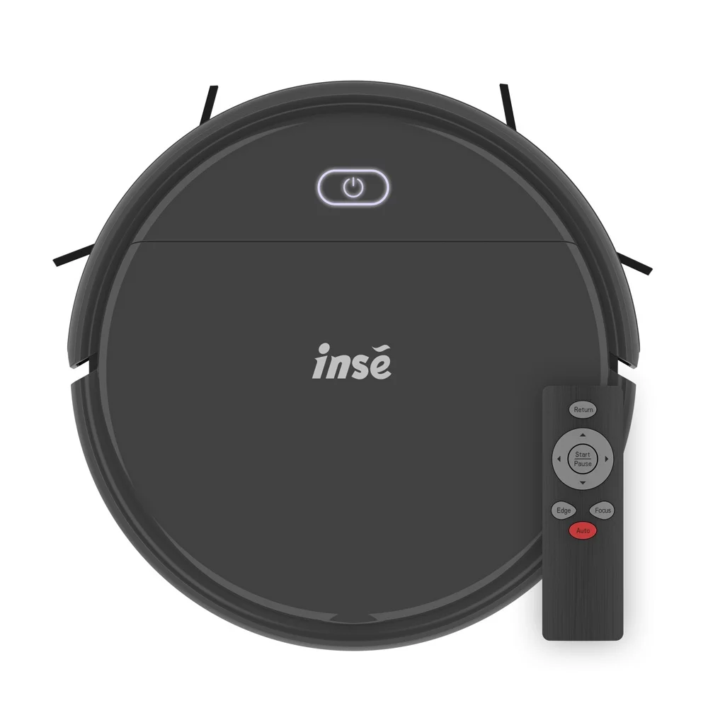 INSE Robot Vacuum Cleaner, Self-Charging 2200Pa Powerful Robotic Vacuum with Remote Control for Pet Hair Hardwood Floors Household Cleaning, Grey E3 PLUS