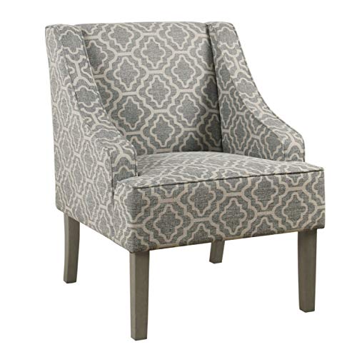 HomePop Velvet Swoop Arm Accent Chair, Suri Blue