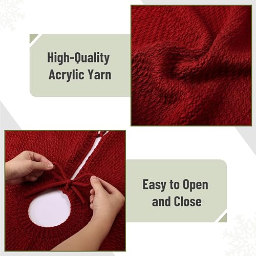 Mr. Pen- Christmas Tree Skirt 48 inches, Knitted Christmas Skirt Tree, Xmas Tree Skirt