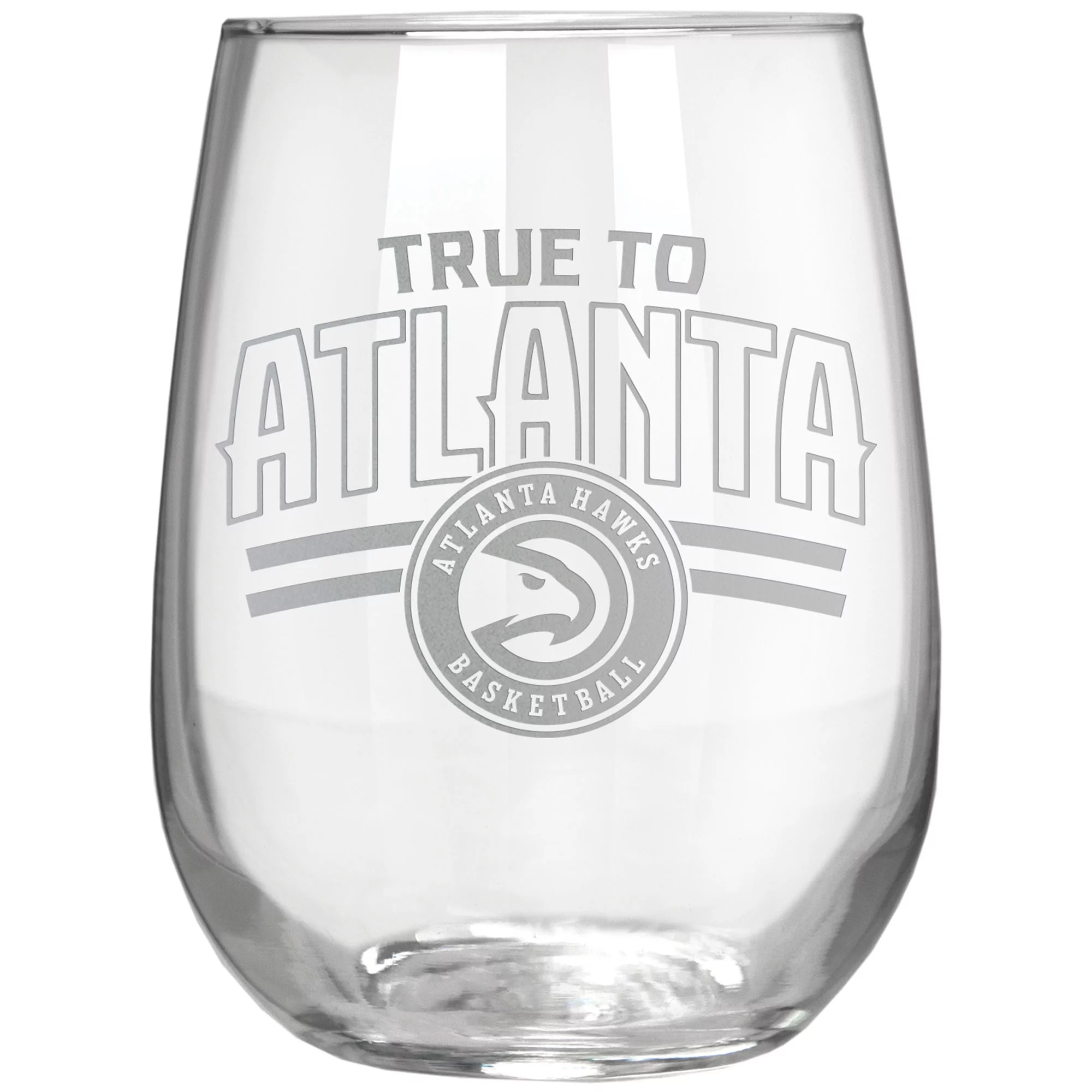 Atlanta Hawks Etched 17oz. Rally Cry Stemless Wine Glass