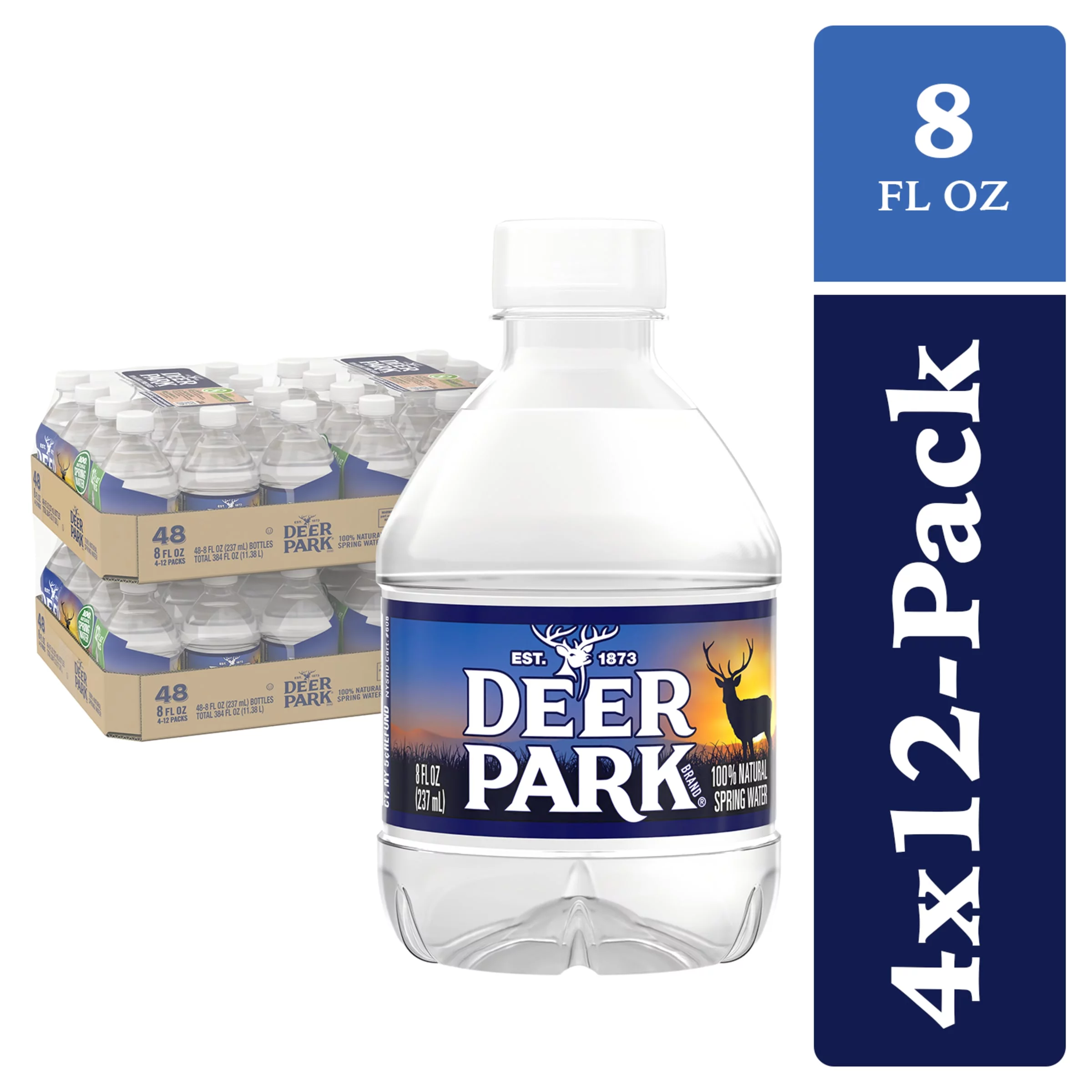 DEER PARK Brand 100% Natural Spring Water, 8-ounce mini Plastic Bottles (Total of 48)