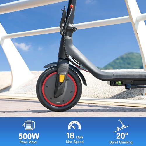 Electric Scooter - 500W Peak Motor Electric Scooter for Adults, 19 Miles Range, Max 18.6 MPH, 8.5