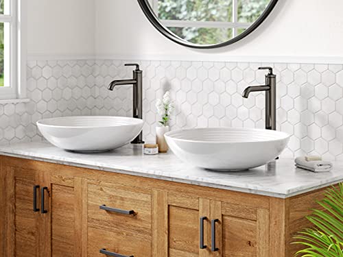 KRAUS Ramus Single Handle Vessel Sink Bathroom Faucet with Pop-Up Drain in Brushed Gold, KVF-1220BG