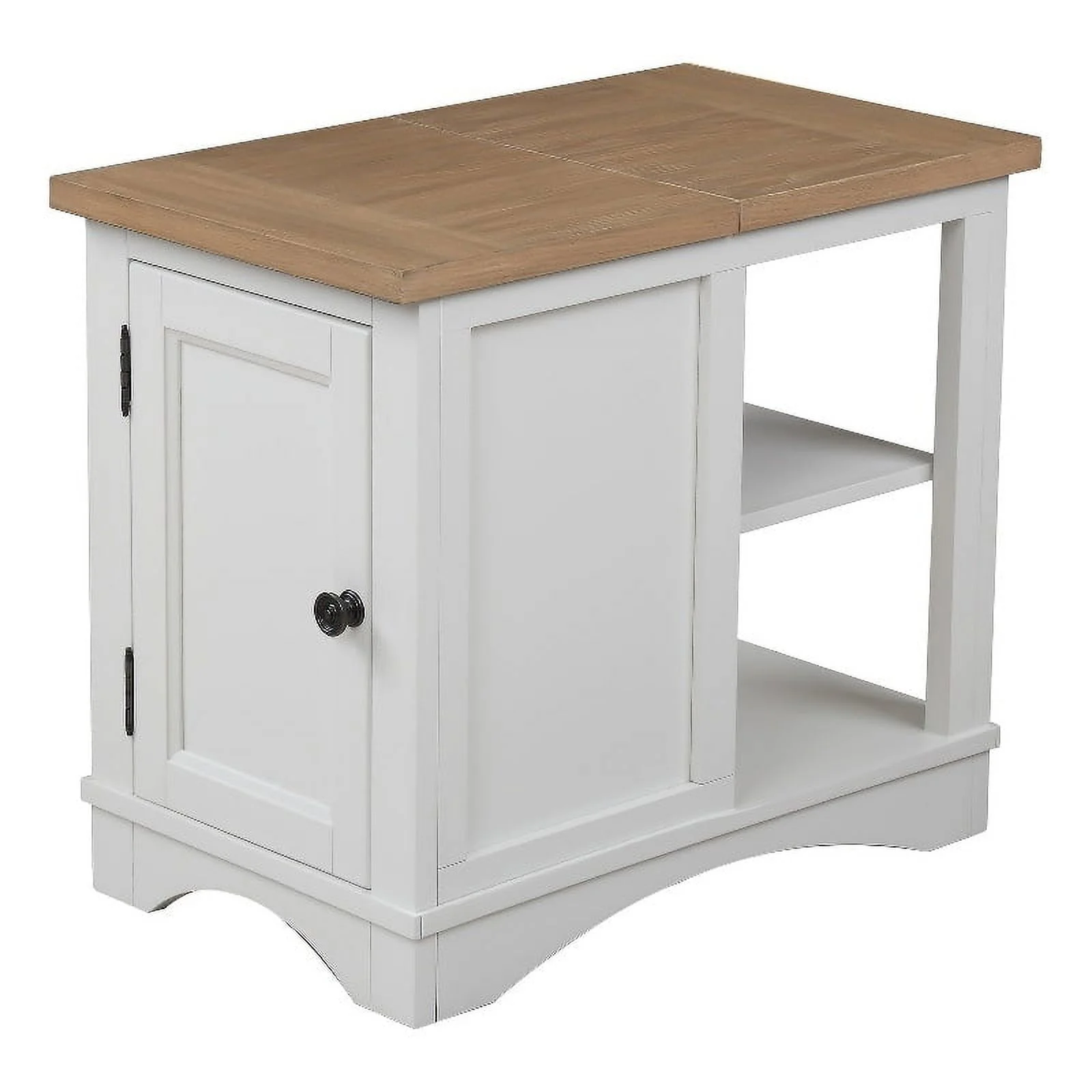 Bowery Hill Traditional Wood Chairside Table in White Finish