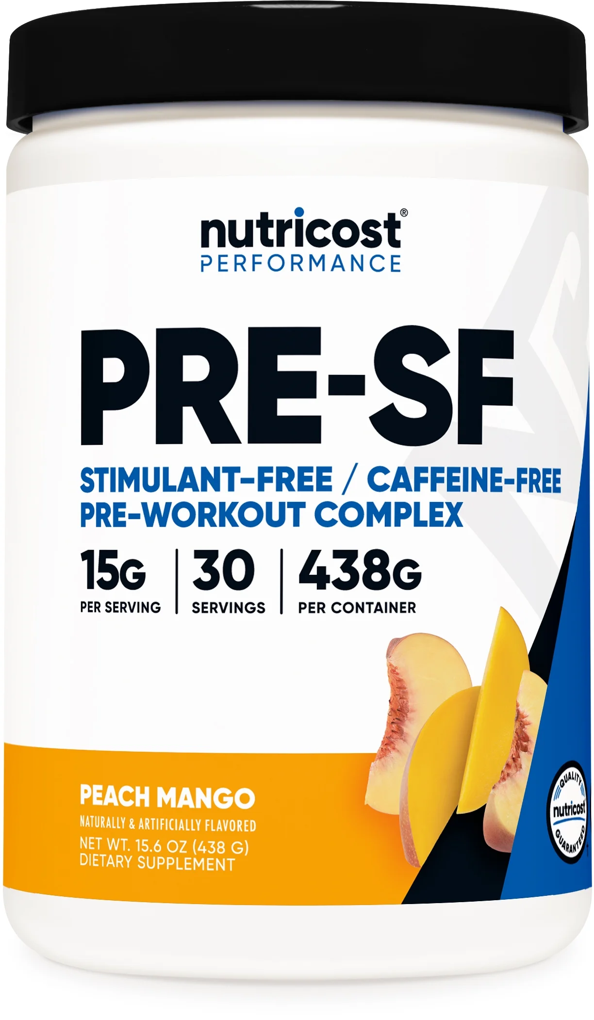 Nutricost Stim-Free Pre-Workout Powder, 30 Servings (Peach Mango) - Non-GMO Supplement
