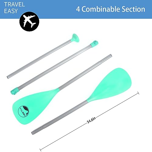 YVLEEN SUP Paddle Board Paddle，Stand up Paddleboard Paddles Adjustable Aluminum 4-Piece Floating Kayak Paddle，Convertible Paddle